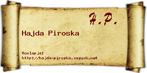 Hajda Piroska névjegykártya
